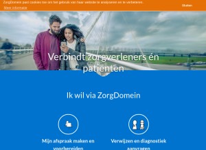 How zorgdomein.nl looks like on a tablet such as an iPad.