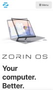 How zorinos.com looks like on a mobile device such as an iPhone.