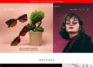 How zorrado.com looks like on a tablet such as an iPad.