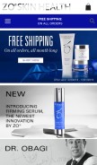 How zoskinhealth.com looks like on a mobile device such as an iPhone.