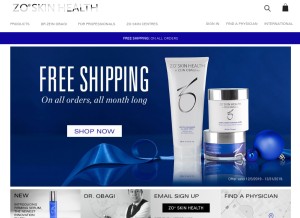 How zoskinhealth.com looks like on a tablet such as an iPad.