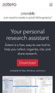 How zotero.org looks like on a mobile device such as an iPhone.