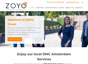 How zoyotravel-dmc.com looks like on a tablet such as an iPad.