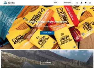 How zpacks.com looks like on a tablet such as an iPad.