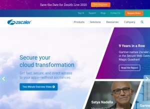 How zscaler.com looks like on a tablet such as an iPad.