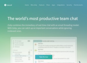 How zulipchat.com looks like on a tablet such as an iPad.