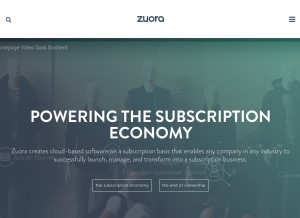 How zuora.com looks like on a tablet such as an iPad.