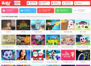 How zuzu.games looks like on a tablet such as an iPad.