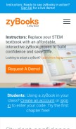 How zybooks.com looks like on a mobile device such as an iPhone.