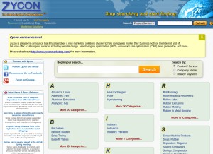 How zycon.com looks like on a tablet such as an iPad.