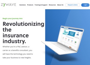 How zywave.com looks like on a tablet such as an iPad.