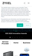 How zyxel.com looks like on a mobile device such as an iPhone.